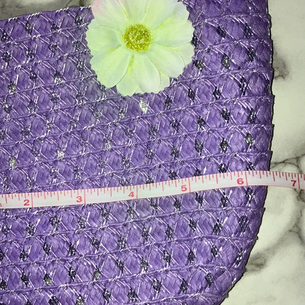 🐰 Kids Purple Hat with‎ Floral Accents, matching bag and Bunny Plush 💜